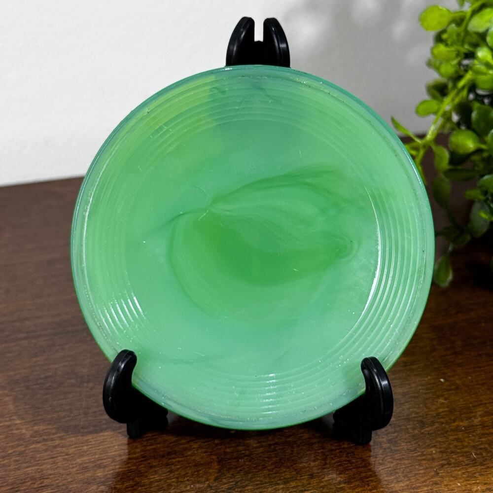 Vintage Agate Plate Green Jadeite 3.25" Butter Pat Y16